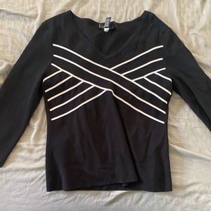 Black and white long sleeve shirt